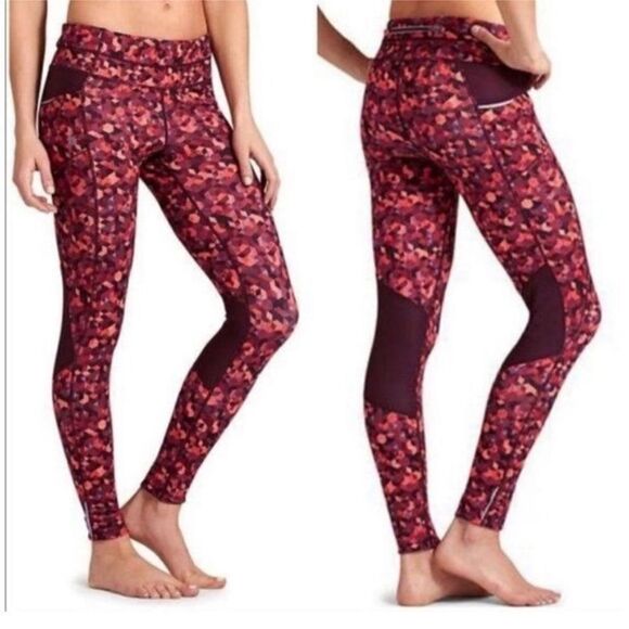 ATHLETA TRIANGULAR BE FREE WORKOUT TIGHTS LEGGINS SMALL - Picture 1 of 9